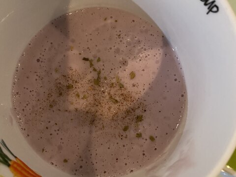 紫カリフラワーで春色スープ